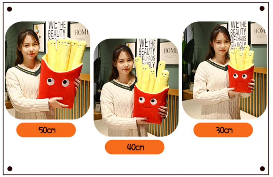 Cute Food (French Fries 5 Sticks/Pizza) Plush Toys 30/40/50cm