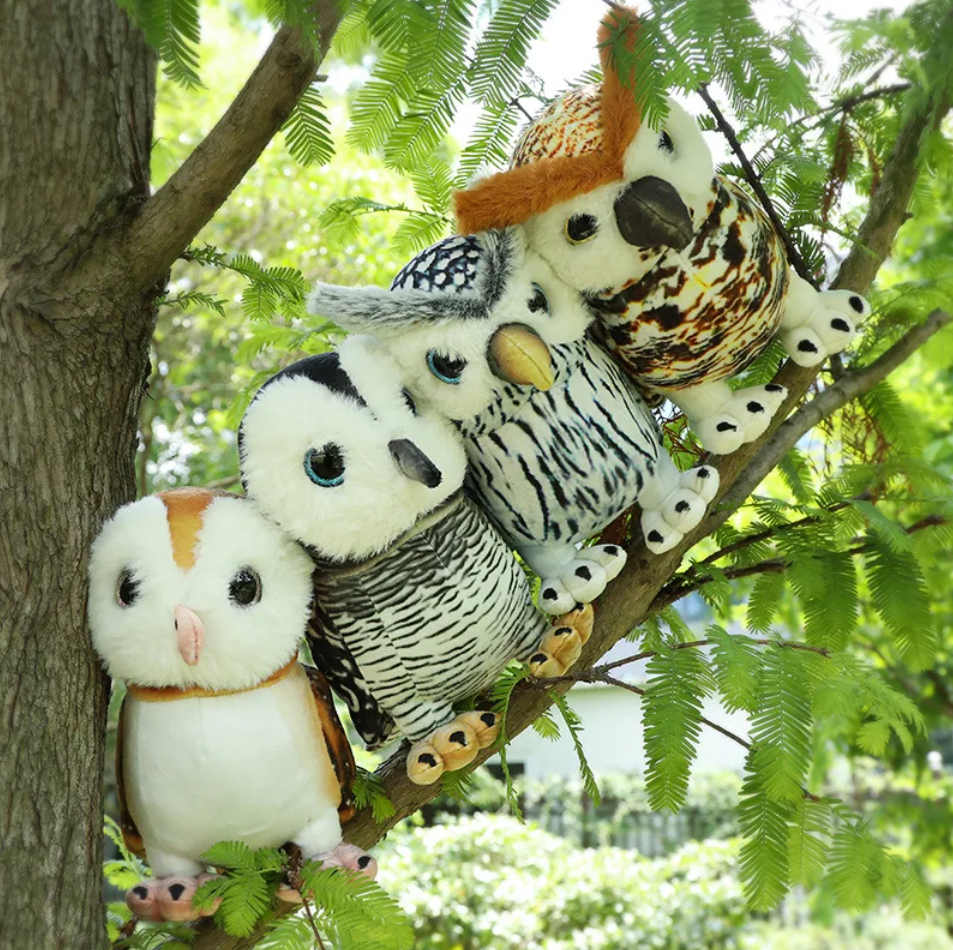 Cute Bird (Owl Lifelike) Plush Toys 20cm - 4 Styles