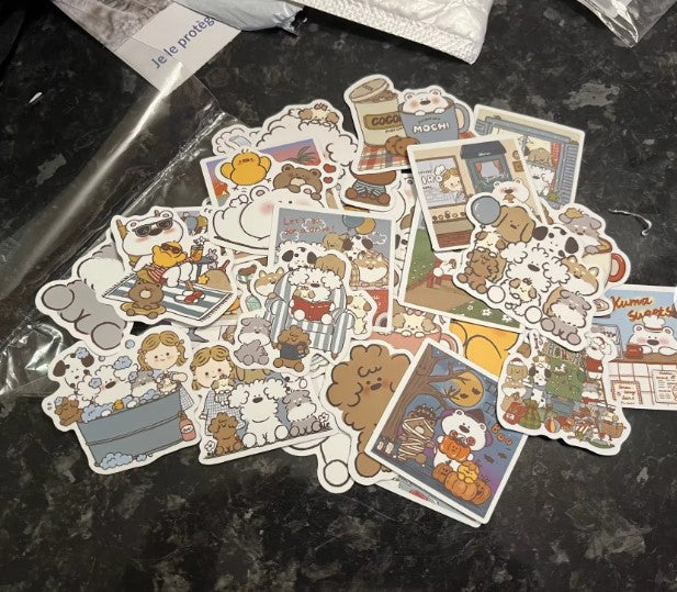 50 pcs Cute/Kawaii Dog/Puppy Stickers - V4