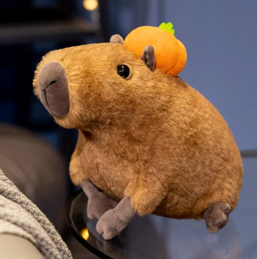 Cute Capybara With Pumpkin Plush Toys 30cm