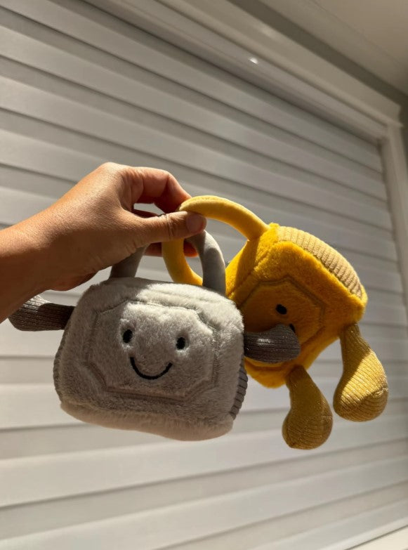 Cute Grey and Yellow Two Locks Plush Toys