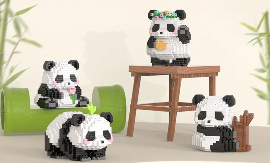 Cute Panda Mini Building Blocks - 12 Styles