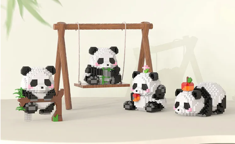 Cute Panda Mini Building Blocks - 12 Styles