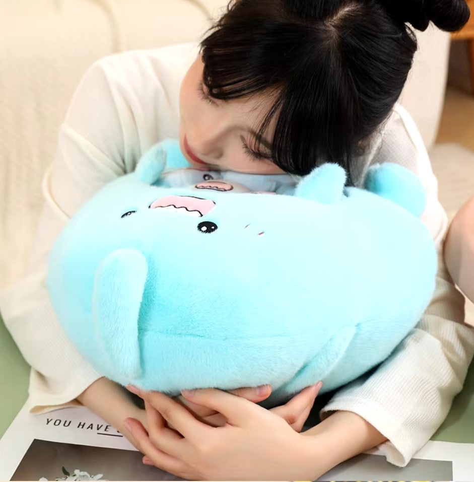 A Bag of 6 pcs Capybara/Shark Mini Plushies Pillow Plush Toys 35cm