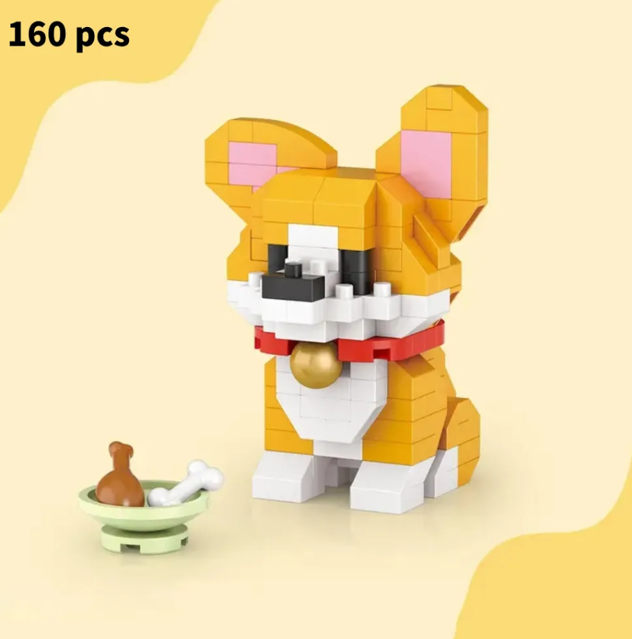 Cute Animal (Hamster/Dolphin/Dog/Cat/Chick/Rabbit/Penguin/Owl) Mini Building Blocks - 8 Styles