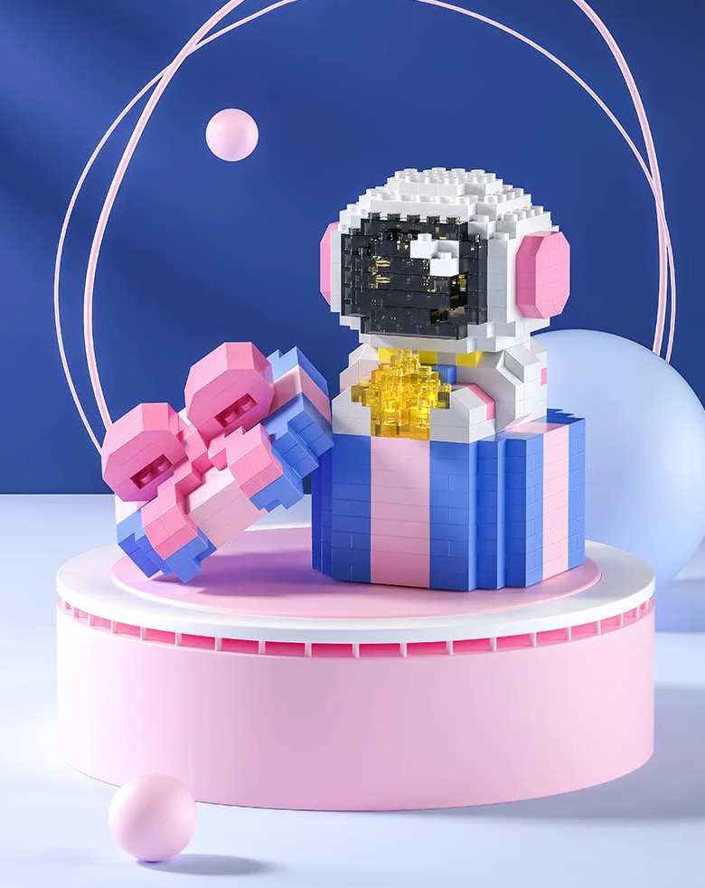 Cute Astronaut With Light Mini Building Blocks - 7 Styles