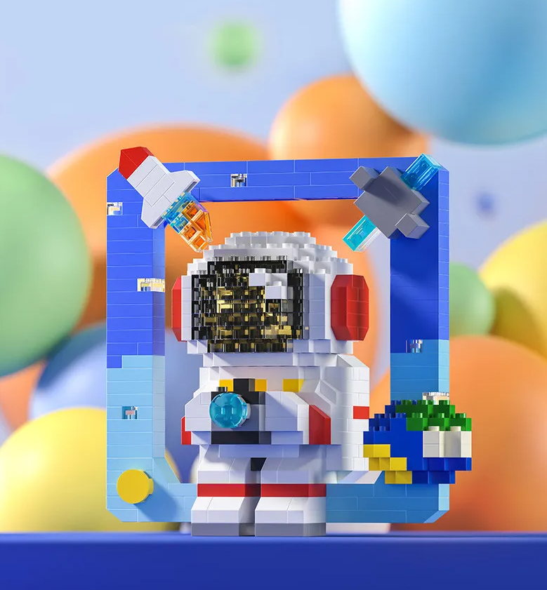 Cute Astronaut With Light Mini Building Blocks - 7 Styles