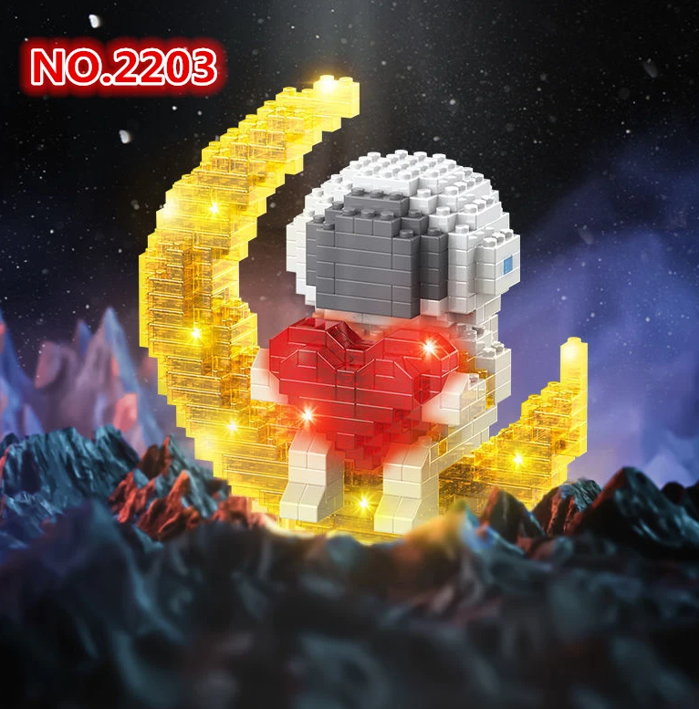 Cute Astronaut With Light Mini Building Blocks - 7 Styles