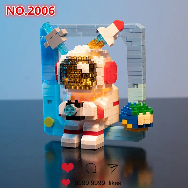 Cute Astronaut With Light Mini Building Blocks - 7 Styles