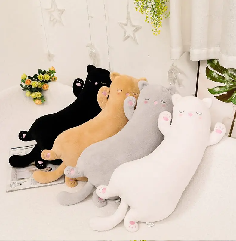 Cute Cat Pillow Plush Toys 65cm - Brown/White/Black/Grey