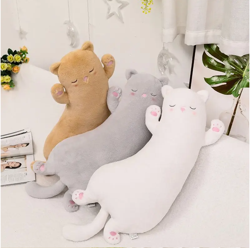 Cute Cat Pillow Plush Toys 65cm - Brown/White/Black/Grey