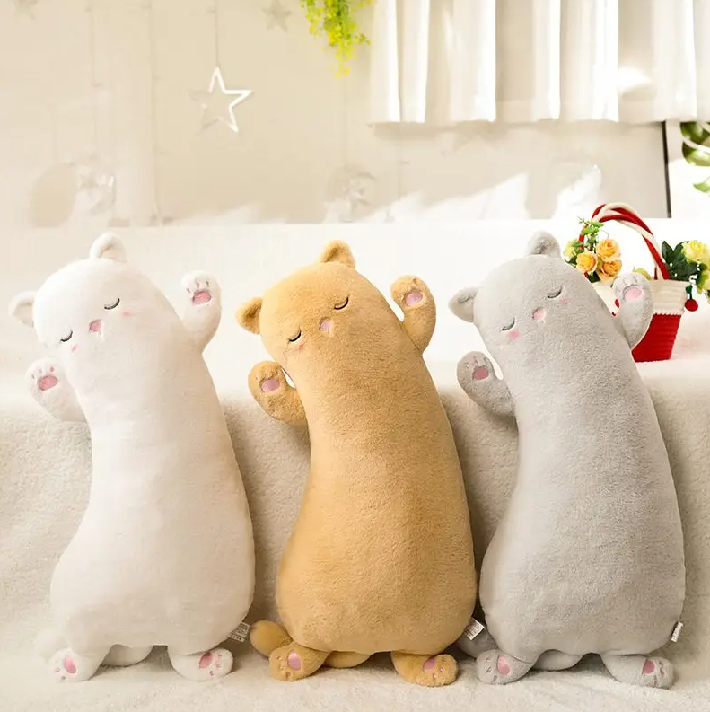 Cute Cat Pillow Plush Toys 65cm - Brown/White/Black/Grey