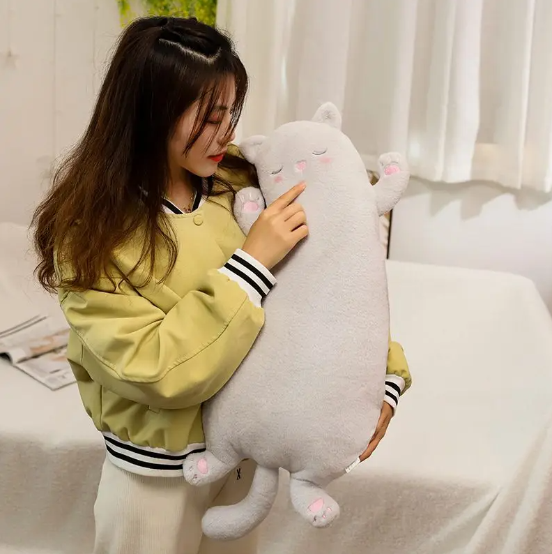 Cute Cat Pillow Plush Toys 65cm - Brown/White/Black/Grey