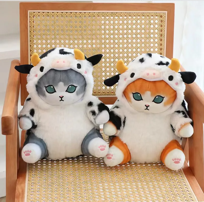 Mofusand Cat With Animal(Cow) Dress Up Plush Toys 20/30cm