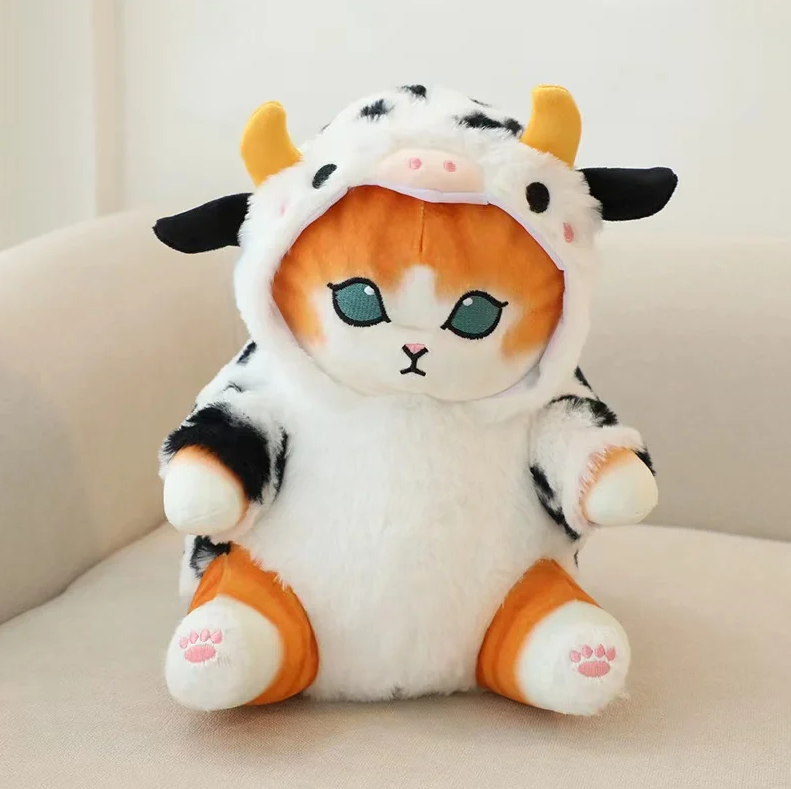 Mofusand Cat With Animal(Cow) Dress Up Plush Toys 20/30cm