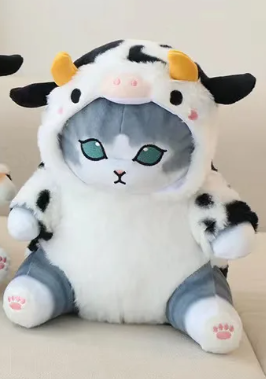 Mofusand Cat With Animal(Cow) Dress Up Plush Toys 20/30cm