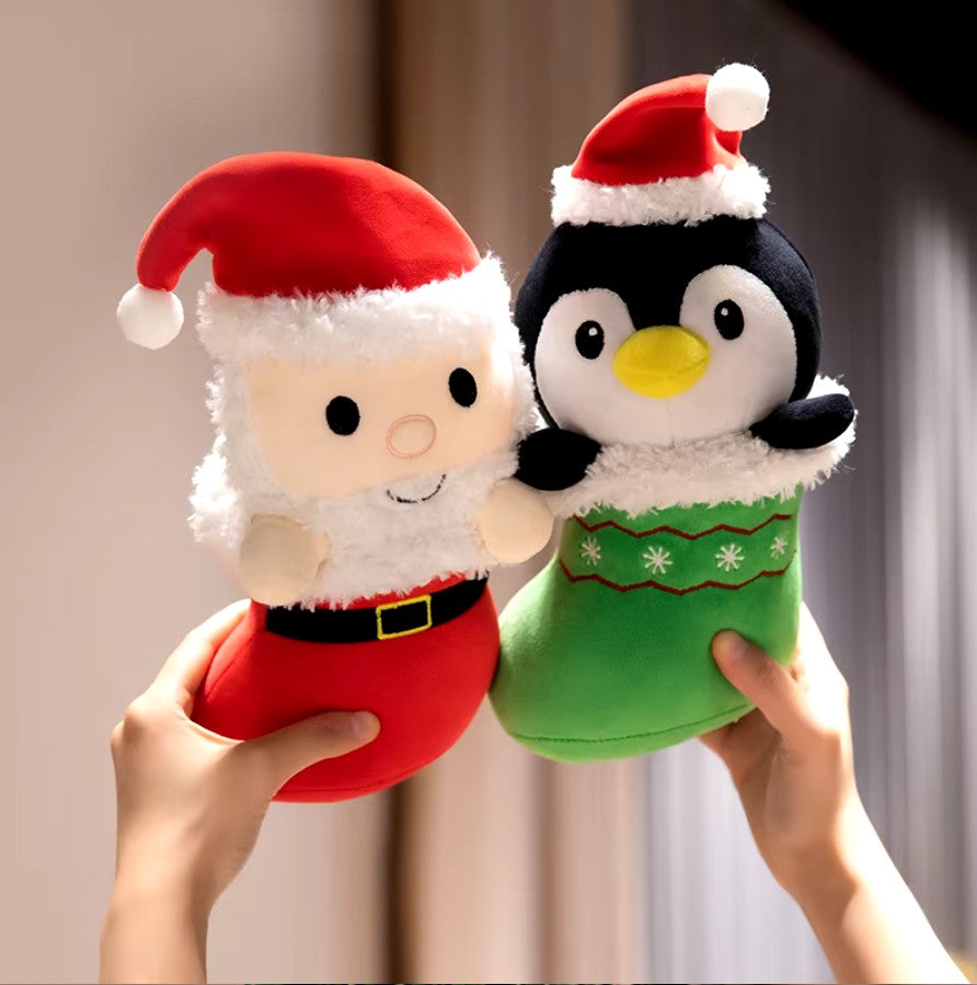 Christmas (Tree & Penguin/Santa Claus/Elf In Socks) Plush Toys 25cm - 4 Styles