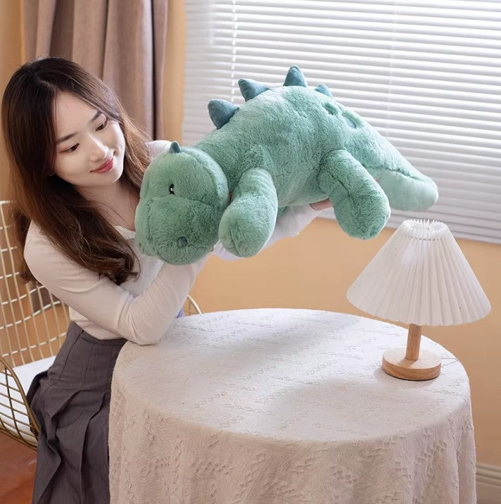 Lying Dinosaur Pillow Plush Toys 90cm - Pink/Green