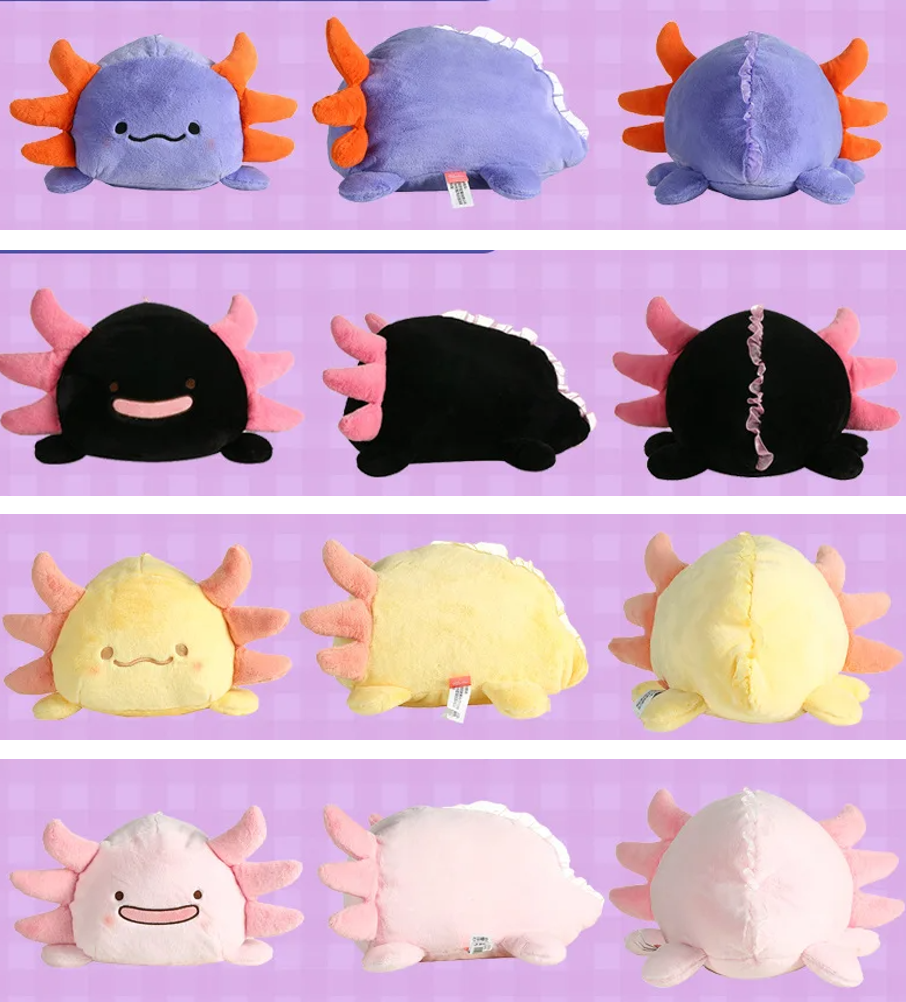 Cute Axolotl Plush Keychains 10cm Or Plush Toys 20/30cm - Yellow/Purple/Blue/Pink