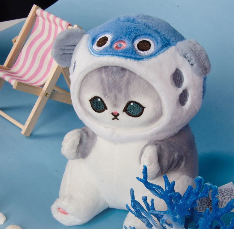 Mofusand Marine Animal Series Cat With (Octopus/Crab/Pufferfish/Axolotl) Plush Toys- 4styles