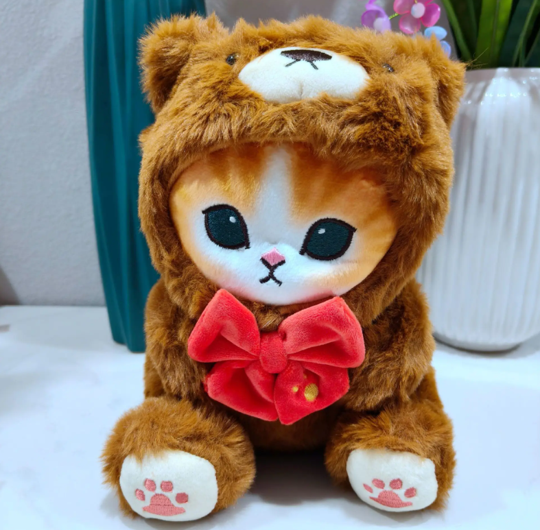 Mofusand Cat With Bear Dress Up Plush Toys 20cm / Plush Keychains 12cm - 2 styles