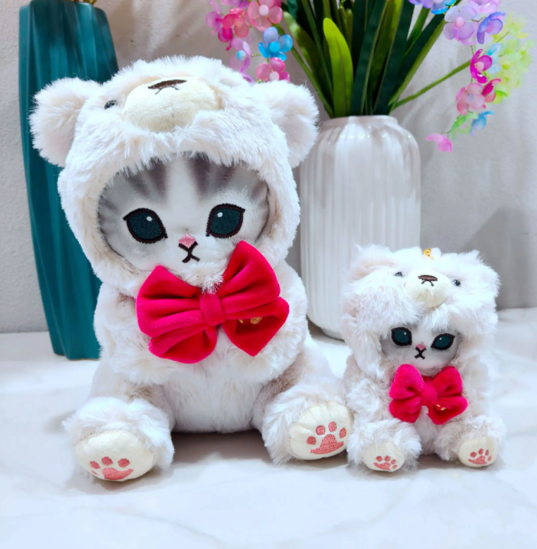 Mofusand Cat With Bear Dress Up Plush Toys 20cm / Plush Keychains 12cm - 2 styles