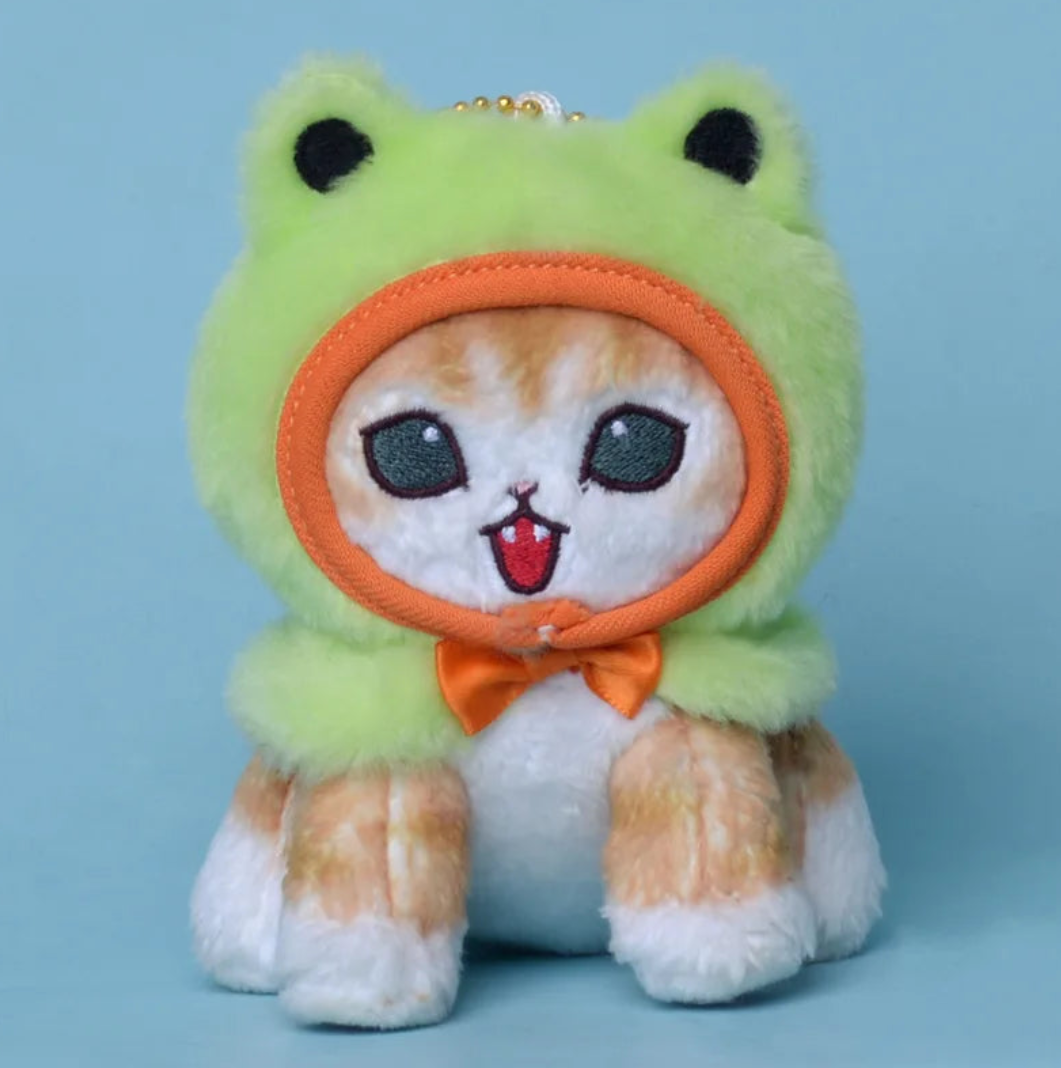 Mofusand Cat With Animal(Rabbit/Frog/Snail) Dress Up Plush Keychains - 4 styles