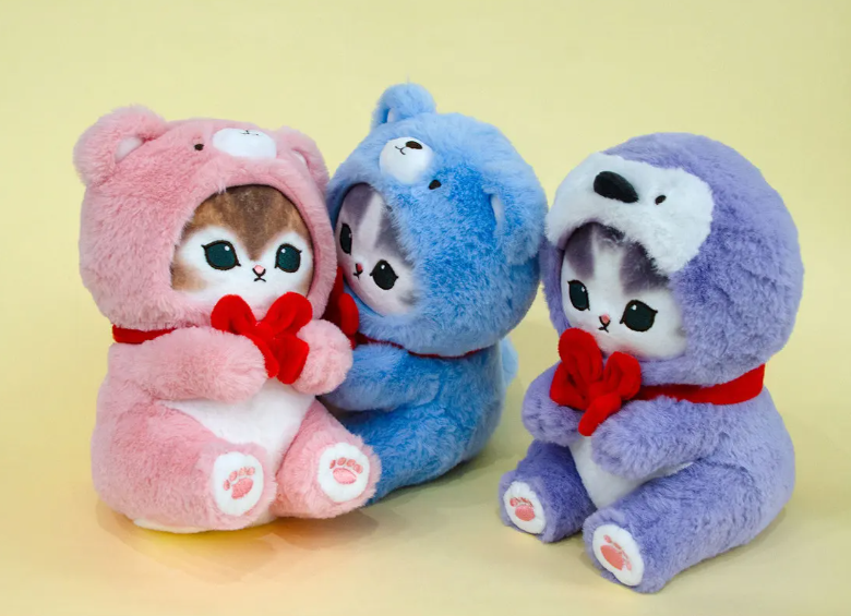 Mofusand Cat With Bear/Penguin Dress Up Plush Toys 23cm - Purple/Pink/Blue