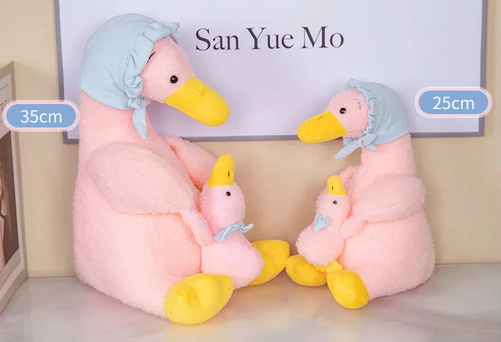 Mummy Duck Holding The Duckling Plush Toys 25/35cm 2pcs - White/Brown/Grey/Blue/Pink