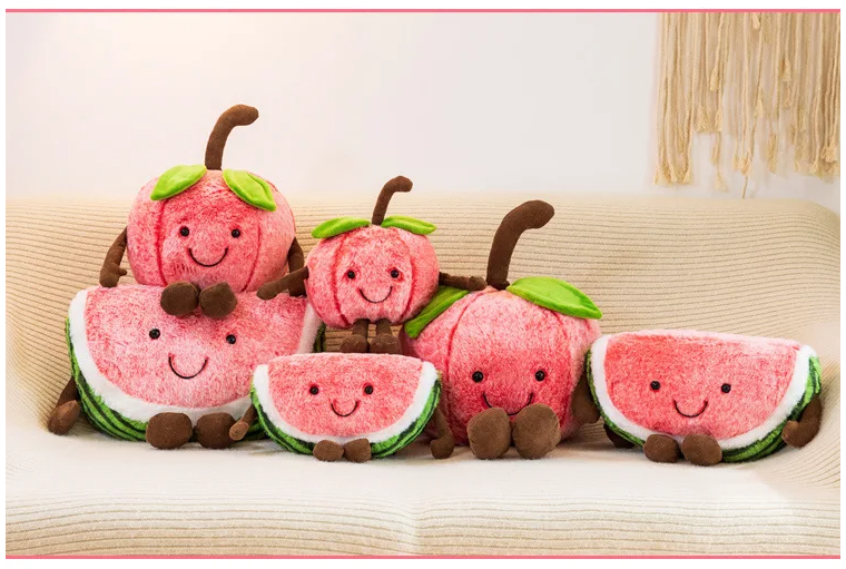 Cute Apple/Watermelon Plush Toys 30/45/55cm