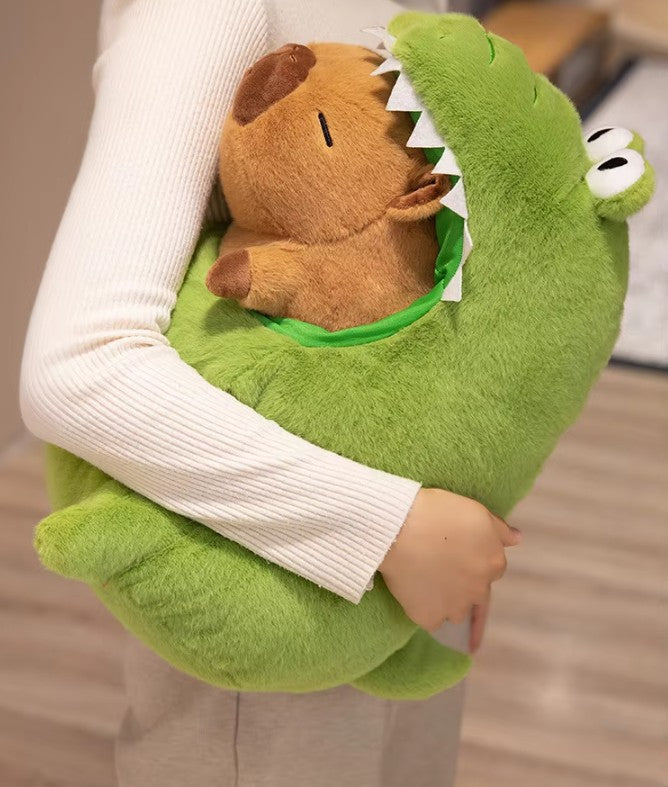 Cute Capybara With Green Dinosaur Plush Toys 30/40cm