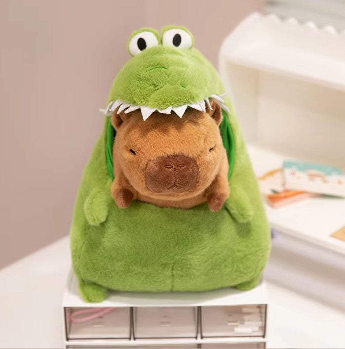 Cute Capybara With Green Dinosaur Plush Toys 30/40cm