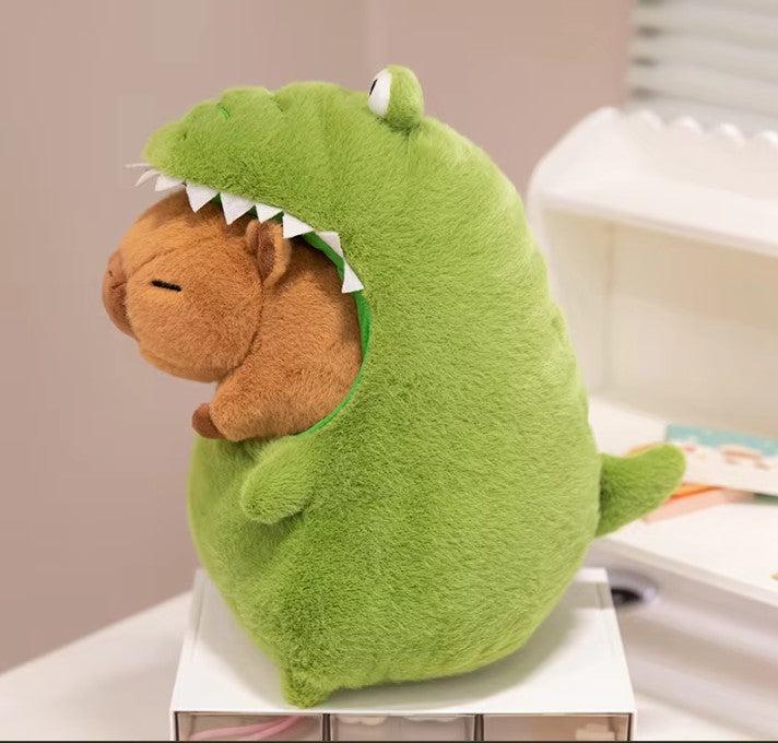 Cute Capybara With Green Dinosaur Plush Toys 30/40cm