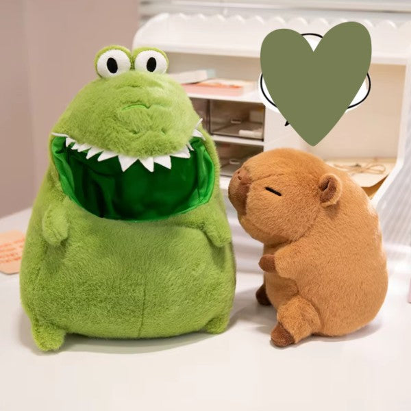 Cute Capybara With Green Dinosaur Plush Toys 30/40cm