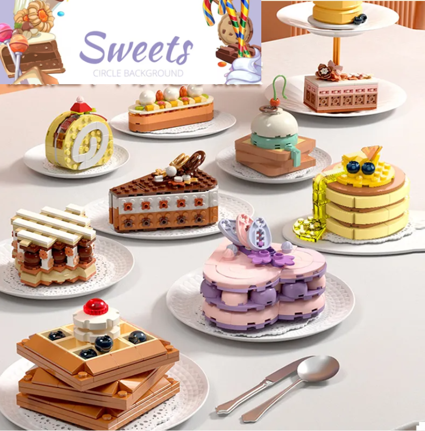 Cute Dessert(Cake/Waffle) Mini Building Blocks - 10 Styles