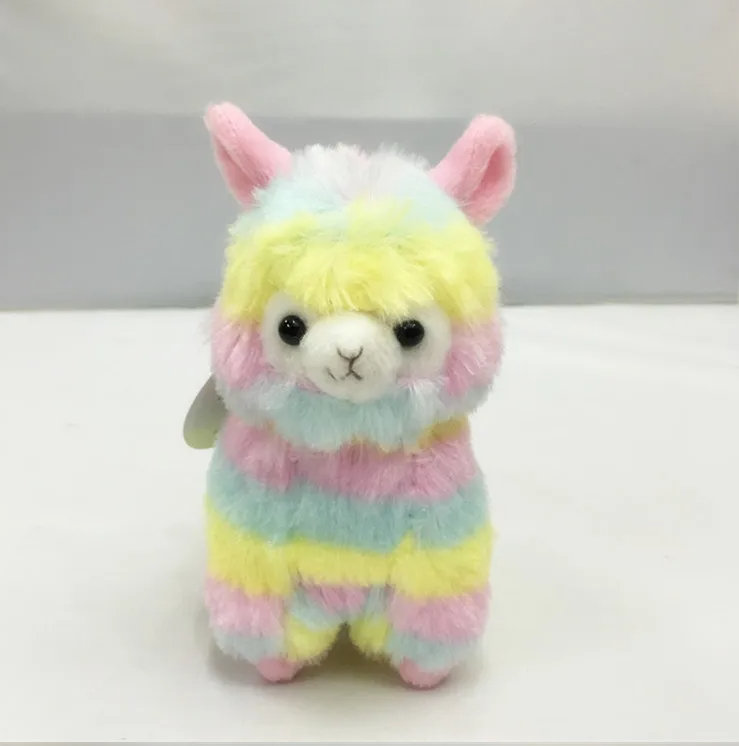 Cute Rainbow Alpaca Plush Keychain 13cm