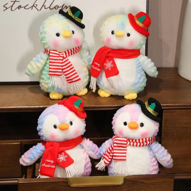 Cute Penguin With Christmas Scarf & Hat Plush Toys 26cm - 4 Styles