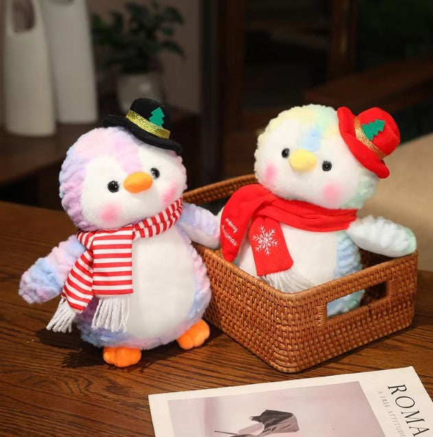 Cute Penguin With Christmas Scarf & Hat Plush Toys 26cm - 4 Styles