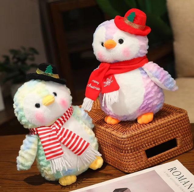 Cute Penguin With Christmas Scarf & Hat Plush Toys 26cm - 4 Styles