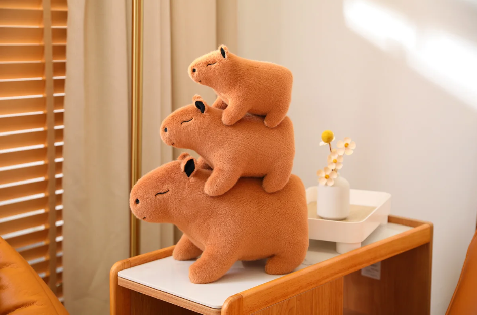 Cute Capybara Plush Toys 20/26/36cm -Dark Brown/Light Brown