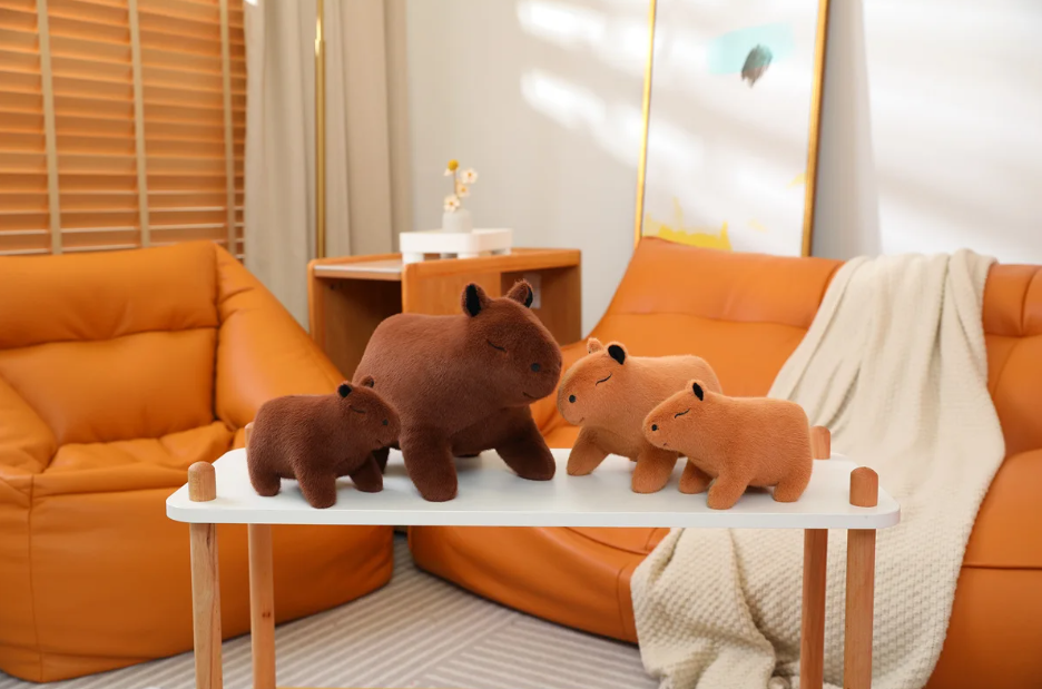 Cute Capybara Plush Toys 20/26/36cm -Dark Brown/Light Brown