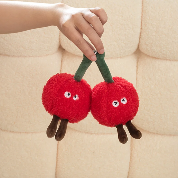 Cute Cherry Plush Toys 30/55cm and Plush Keychains 12cm