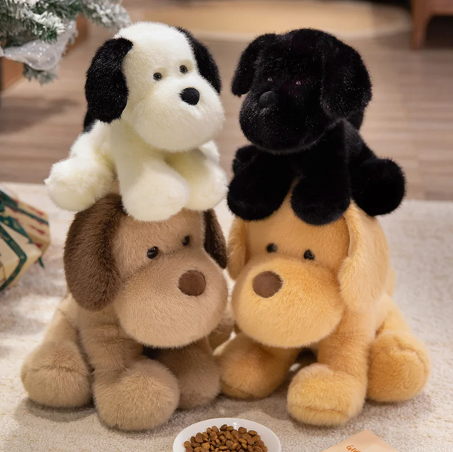 Cute Dog Plush Toys 25/35cm - Black/Brown/White/Yellow