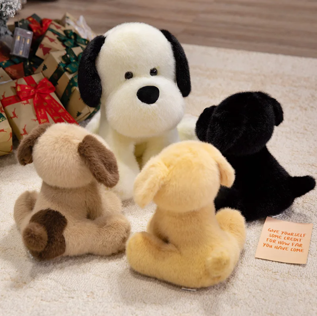 Cute Dog Plush Toys 25/35cm - Black/Brown/White/Yellow
