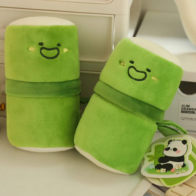 Cute Panda In Bamboo Plush Keychains 10cm