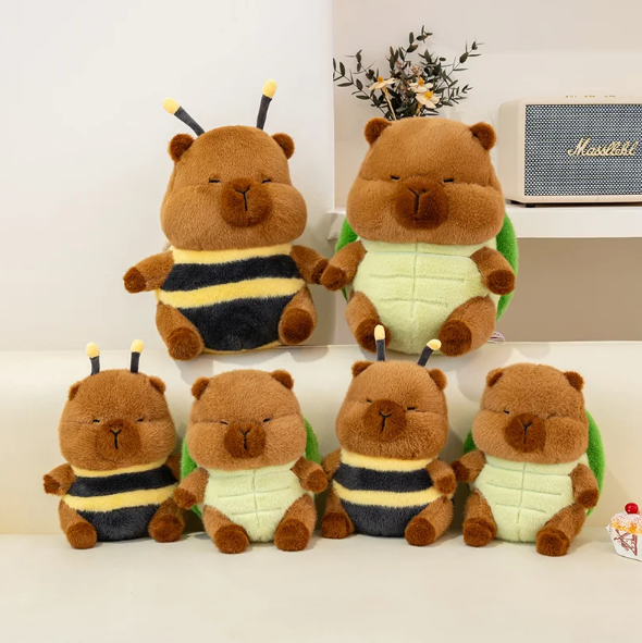 Cute Chubby Capybara Bee/Turtle Hybrid Plush Toys 23/30cm