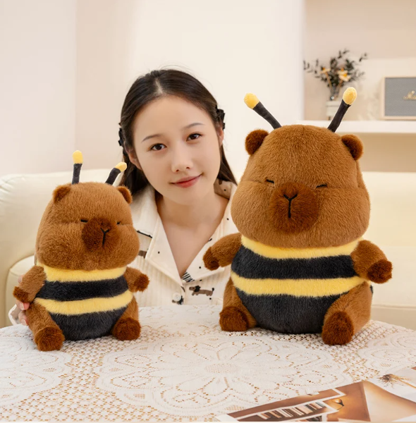 Cute Chubby Capybara Bee/Turtle Hybrid Plush Toys 23/30cm