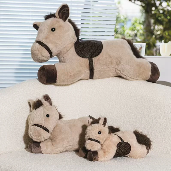 Cute Lying Horse Plush Toys 30/45/60cm