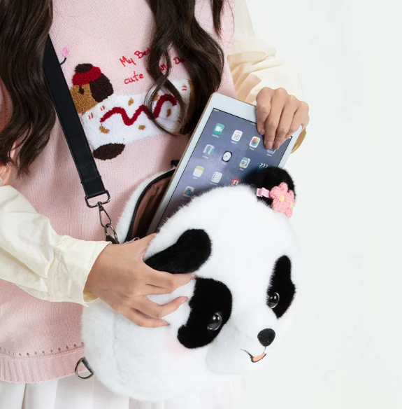 Cute Animal(Cat/Panda/Teddy Bear) Plush Backpacks/Shoulder Bags