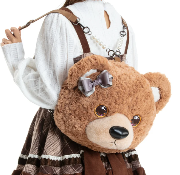 Cute Animal(Cat/Panda/Teddy Bear) Plush Backpacks/Shoulder Bags